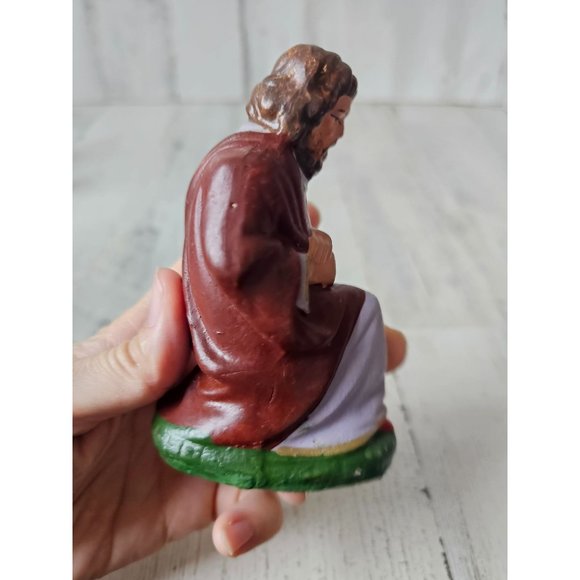 Vintage Germany Shepherd Joseph paper mache religious statue figuring Xmas - Picture 5 of 8